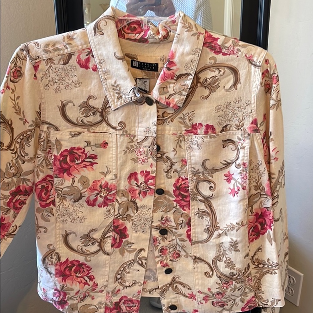 Carole Little linen “Jean” jacket. Like new.